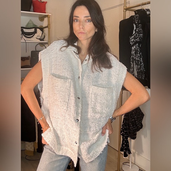 Iro tweed White Sleeveless Top - Picture 1 of 1